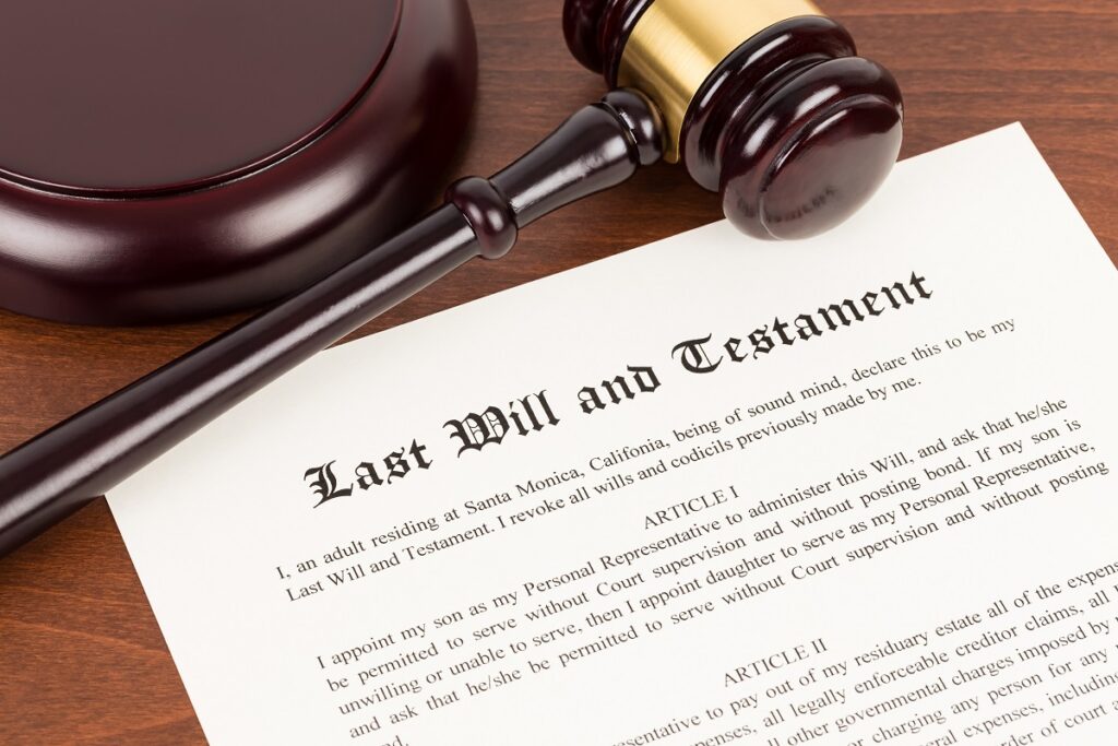 last will and testament paper