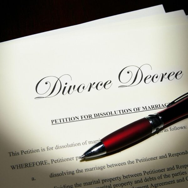 divorce paper with pen